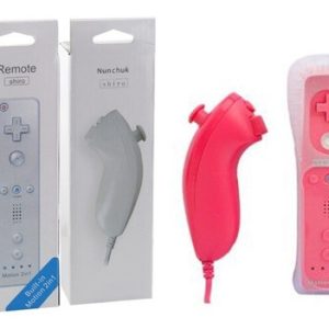 Control Wii Joystick Wiimote Mando + Motion Nunchuck Rosado - Imagen 1