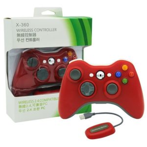 Joystick Inalambrico Xbox 360 Con Receptor Usb De Pc Rojo - Imagen 1