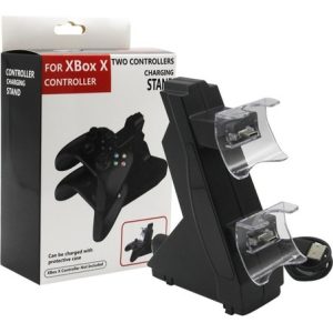 Base Cargador Doble Joystick Control Mando Xbox Series S  X color negro - Imagen 1