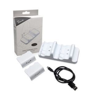 Base De Carga + 2 Baterias Joystick Xbox One S Slim Blanca - Imagen 1