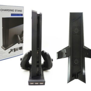 Base Carga Doble Ventiladores 3 Usb  Ps4 Fat Slim - Imagen 2