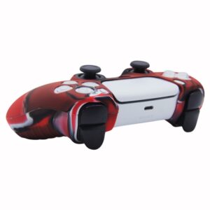 Funda Protector De Silicona Para Joystick Ps5 Camuflado Rojo - Imagen 7